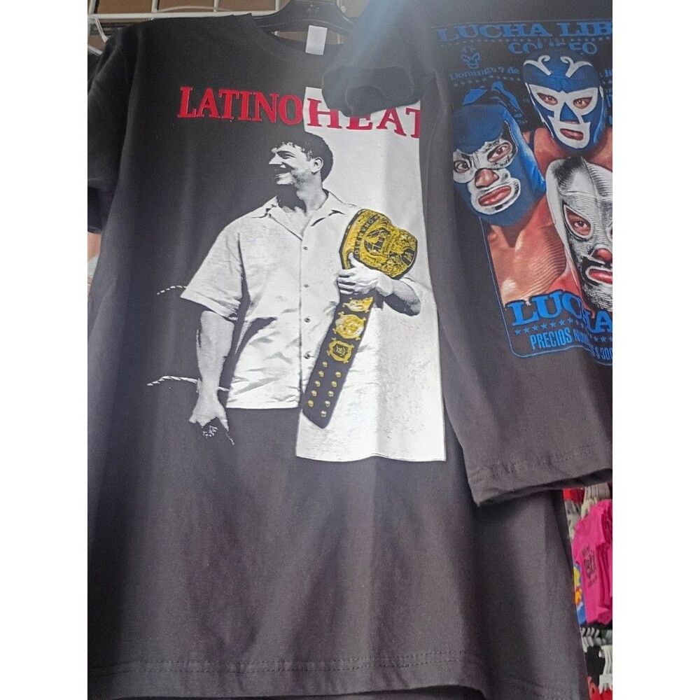 Rare Eddie Guerrero Latino Heat Men’s Black Graphic T-Shirt Wwf WWE Xl XLarge
